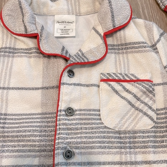 Hearth & Hand Unisex Toddler 4T Christmas/Holiday Tartan Plaid 2pc Pajama Set - Picture 5 of 9